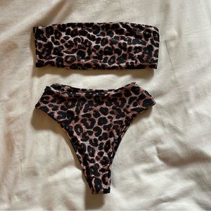 CHEETA PRINT HIGH WAISTED BIKINI